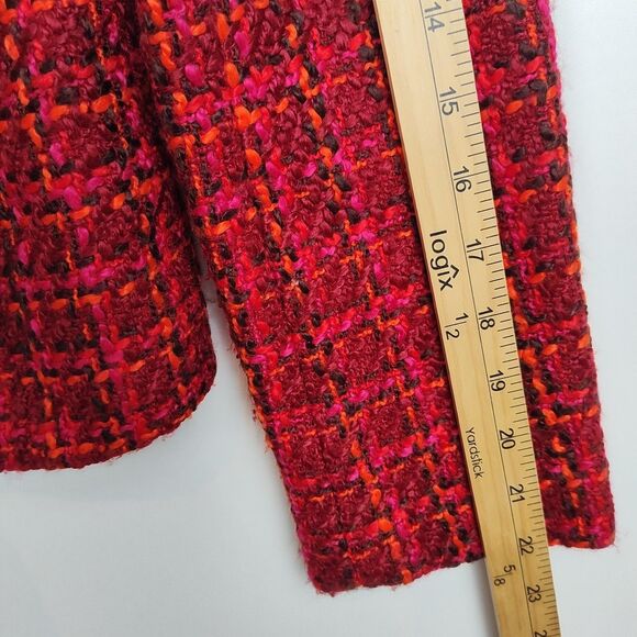 Talbots Petites Tweed Blazer Women's 6P Red/Orange Double-Breasted Wool Blend - Picture 6 of 9